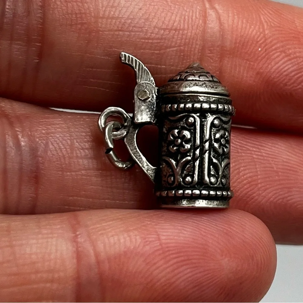 Vintage stein Sterling silver charm pendant